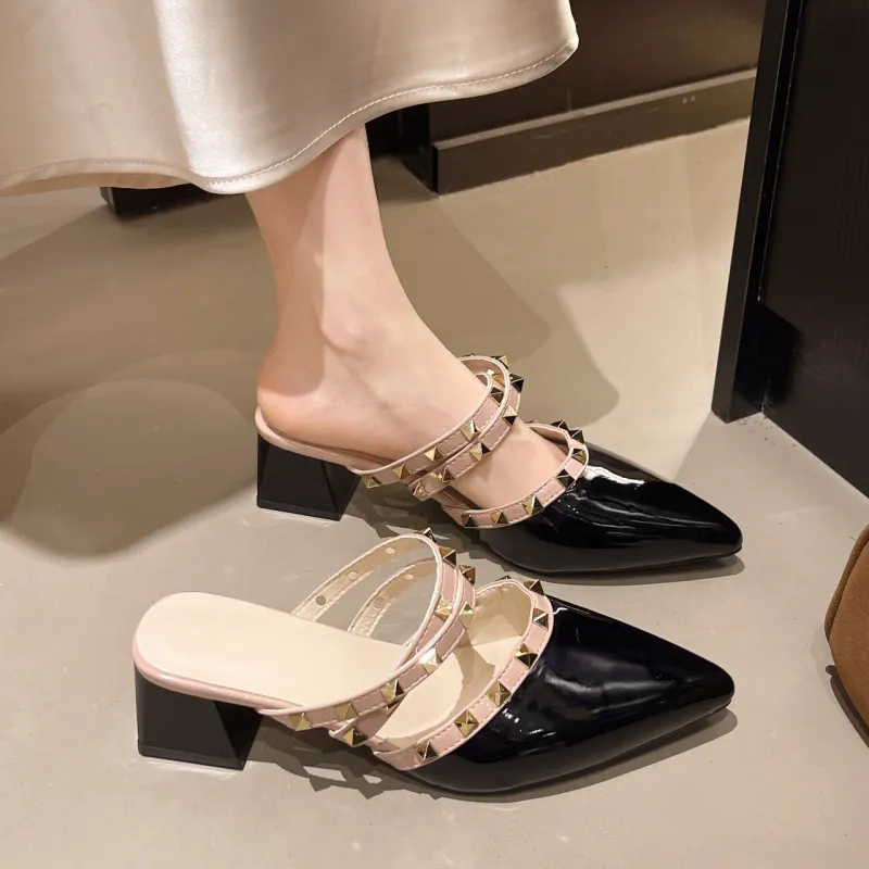 WUJI Rubber Sole Stud Abrasion Resistant Slip Resistant Closed Toe Slippers Women's-1