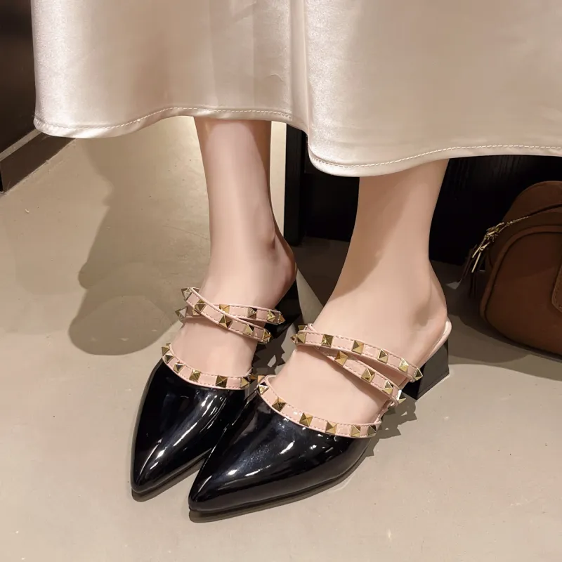 WUJI Rubber Sole Stud Abrasion Resistant Slip Resistant Closed Toe Slippers Women's-2
