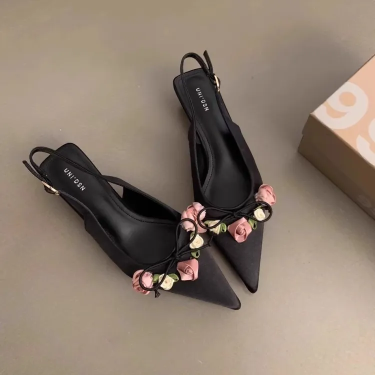 WUJI High Heels Women's Black, Beige, Pink-3