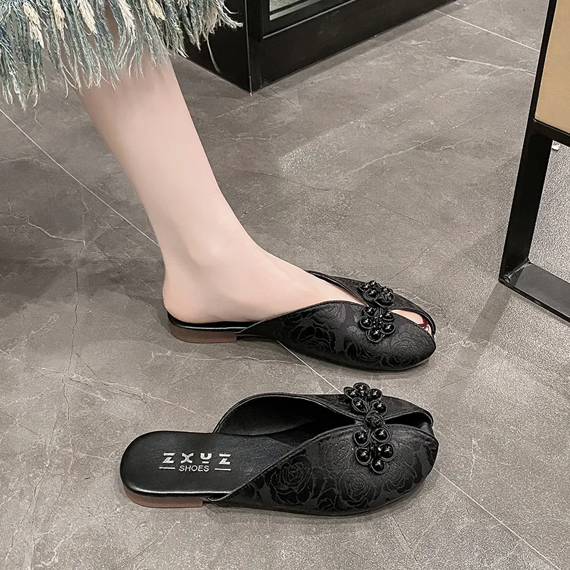 WUJI Rubber Sole Abrasion Resistant Slip Resistant Closed Toe Slippers Women's-5