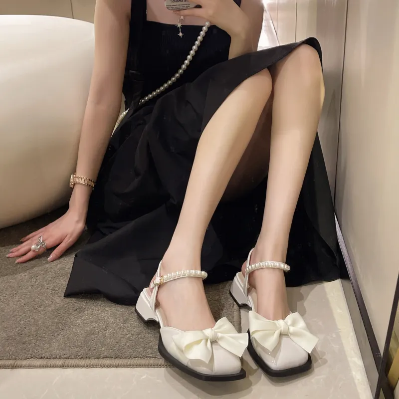 WUJI Chunky Heel High Heels 4cm Women's-1