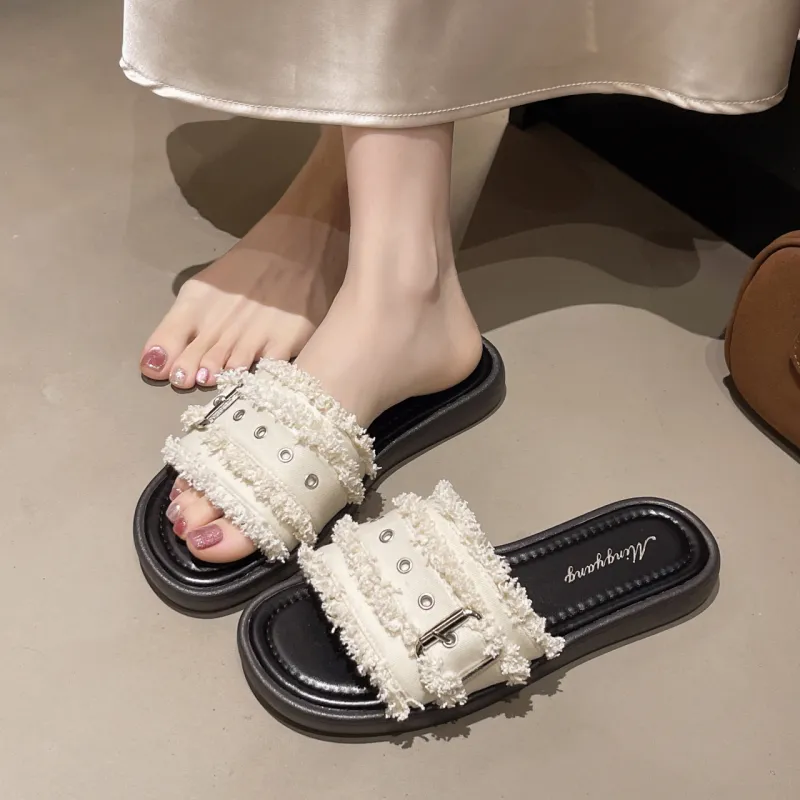 WUJI Rubber Sole Metal Slip Resistant Abrasion Resistant Slide Slippers Women's-1