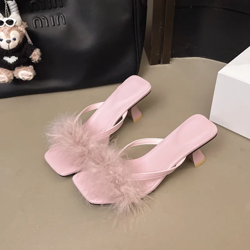 WUJI Chunky Heel High Heels 7.5cm Women's-13