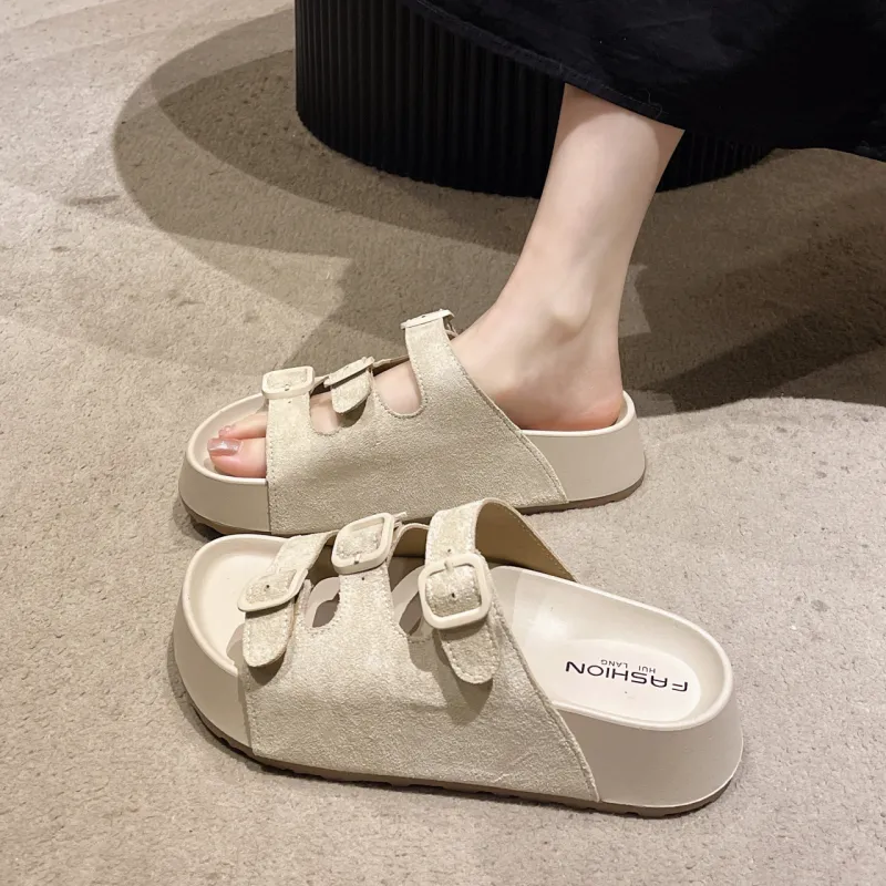 WUJI Slip Resistant Abrasion Resistant Slide Slippers Women's-5