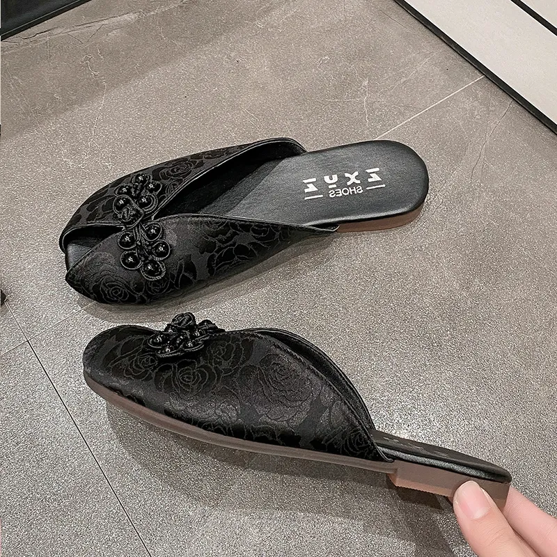 WUJI Rubber Sole Abrasion Resistant Slip Resistant Closed Toe Slippers Women's-3