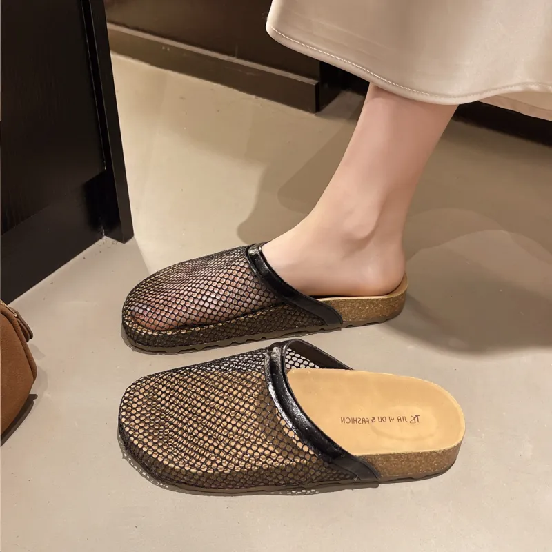 WUJI Rubber Sole Cut Out Slip Resistant Abrasion Resistant Closed Toe Slippers Women's-5