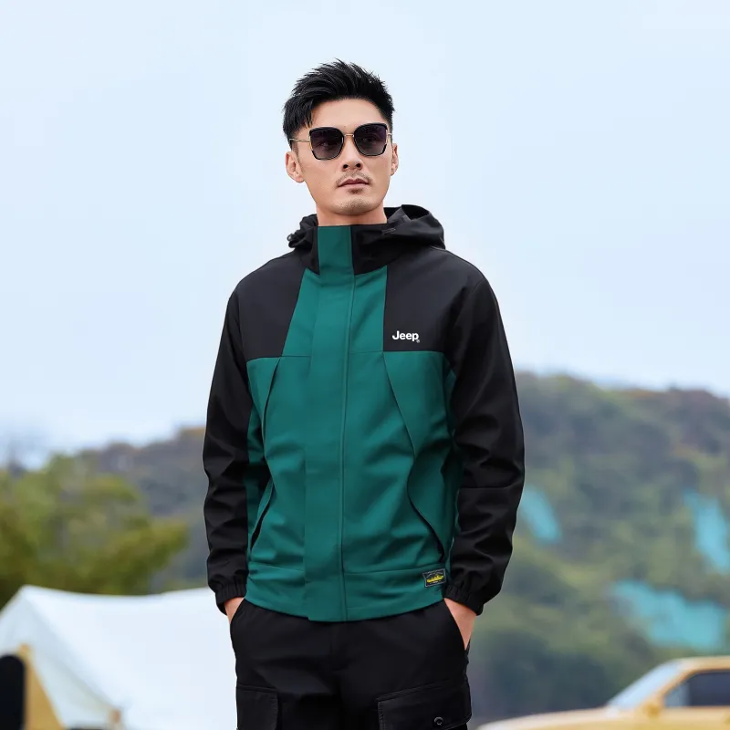 Jeep Jackets Coats Unisex Black Green-2