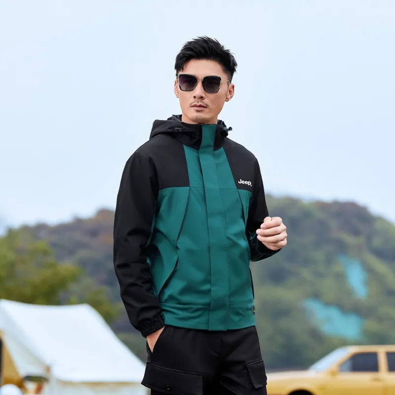 Jeep Jackets Coats Unisex Black Green-3