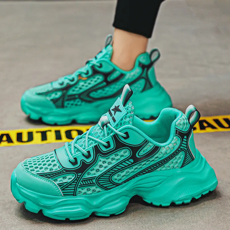 Wdg Cushioning Anti-Slip Wear-Resistant Breathable Height Increasing Low-Top Chunky Sneakers Unisex Hulan Color-4