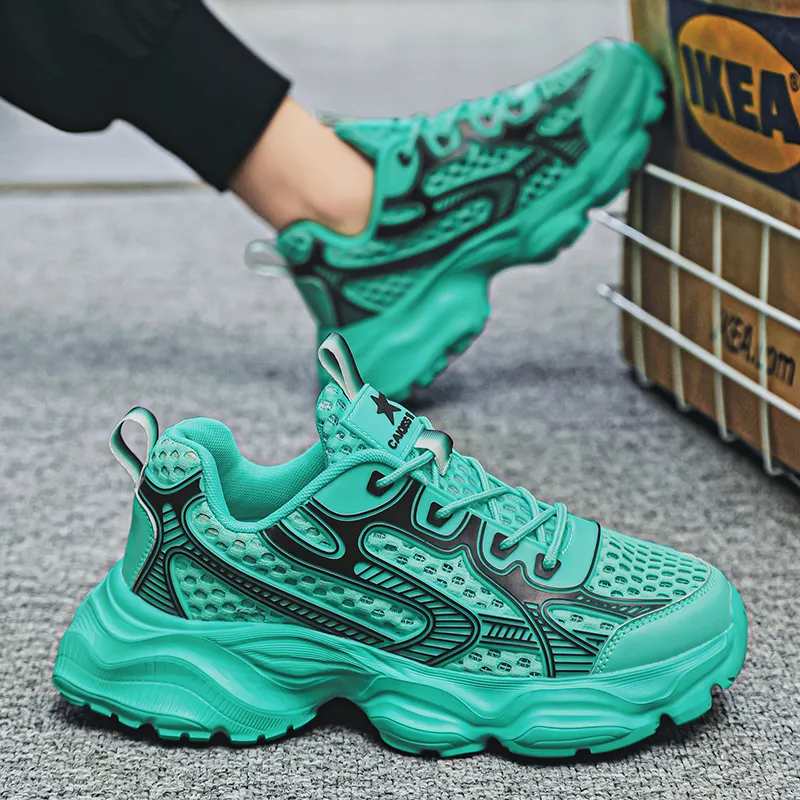 Wdg Cushioning Anti-Slip Wear-Resistant Breathable Height Increasing Low-Top Chunky Sneakers Unisex Hulan Color-3