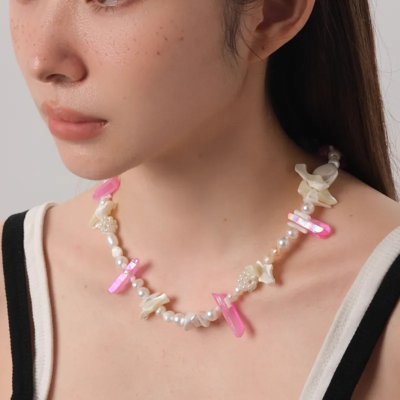Get'em ON Shell Pearl Necklaces Unisex-1