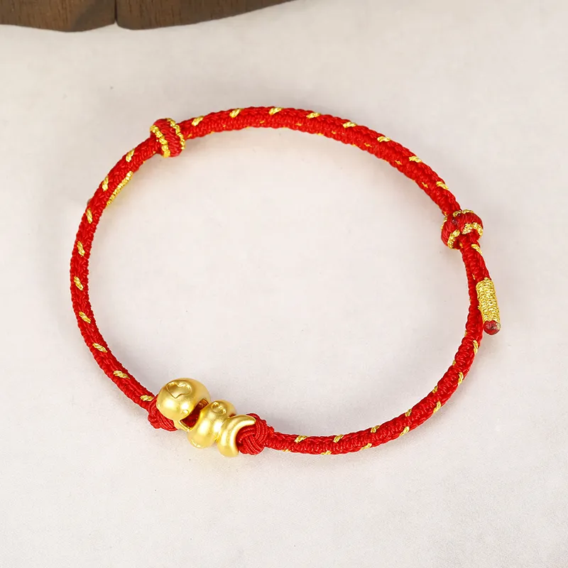REDYEAR Zodiac Year Chinese Zodiac Snake Auspicious Golden Snake Solid Gold 999 Fixed Price Gold Bracelet Unisex-3