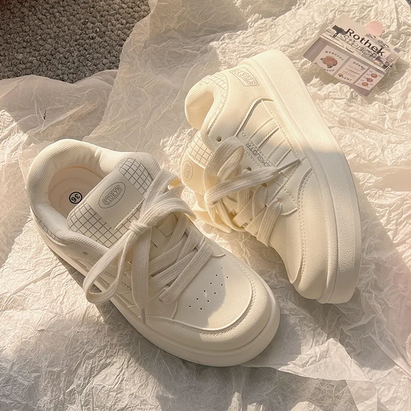 Shen Linsen Anti Slip Wear Resistant Low Top Casual Shoes Women's Beige-3