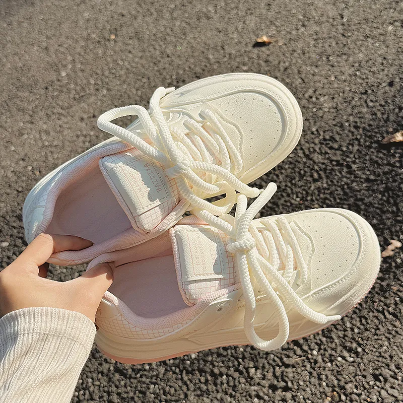 Shen Linsen Cushioning Slip Resistant Low Top Casual Shoes Women's White Pink-6