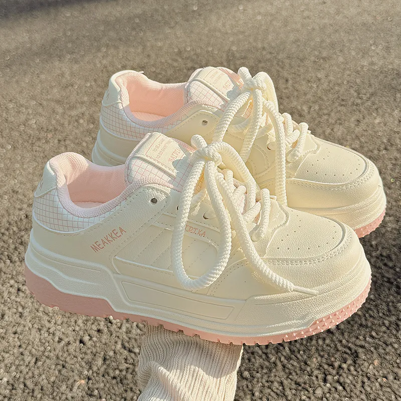 Shen Linsen Cushioning Slip Resistant Low Top Casual Shoes Women's White Pink-5
