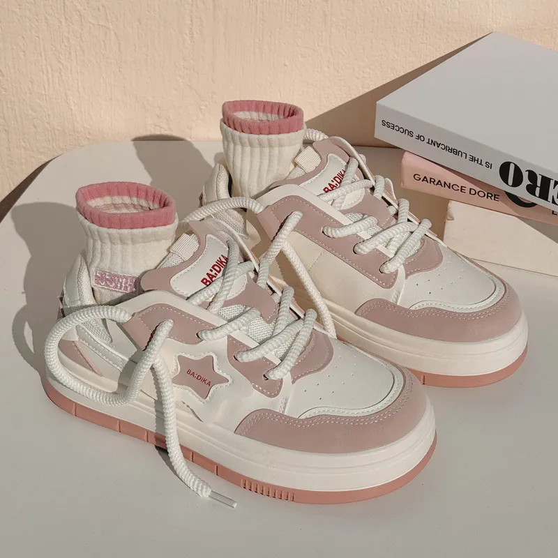 Shen Linsen Anti Slip Wear Resistant Low Top Casual Shoes Women's Beige Pink-3