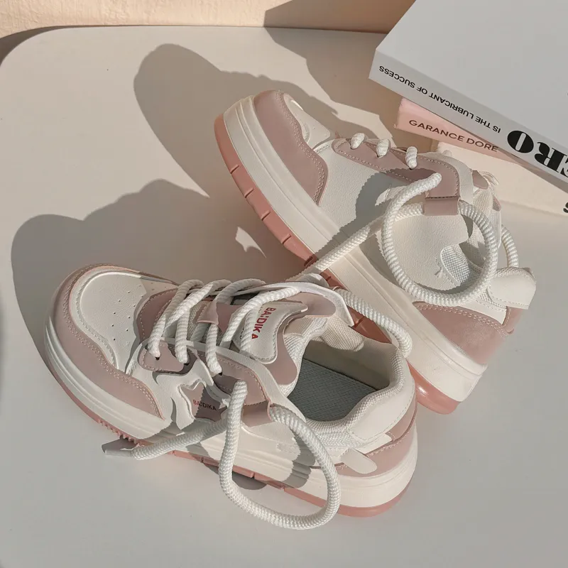 Shen Linsen Anti Slip Wear Resistant Low Top Casual Shoes Women's Beige Pink-6