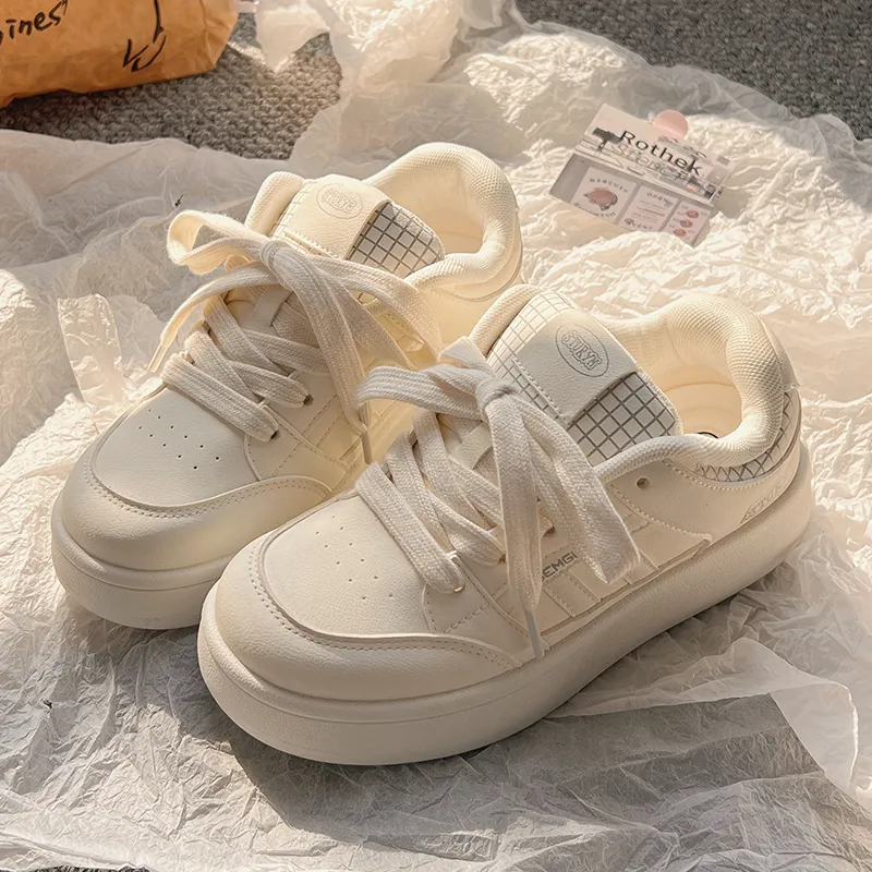 Shen Linsen Anti Slip Wear Resistant Low Top Casual Shoes Women's Beige-1