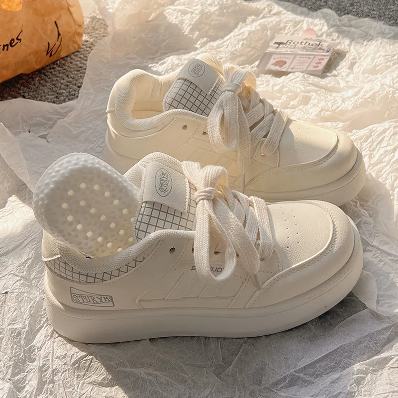 Shen Linsen Anti Slip Wear Resistant Low Top Casual Shoes Women's Beige-5