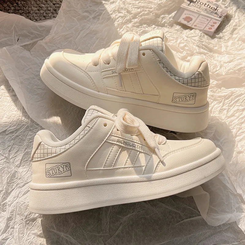 Shen Linsen Anti Slip Wear Resistant Low Top Casual Shoes Women's Beige-7