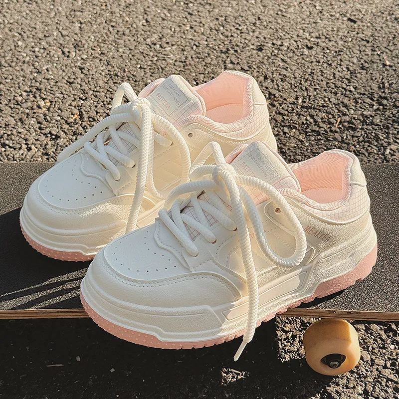 Shen Linsen Cushioning Slip Resistant Low Top Casual Shoes Women's White Pink-1