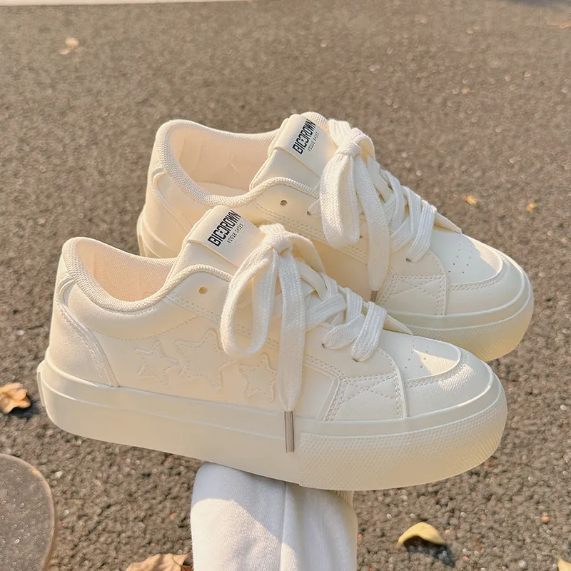 Shen Linsen Cushioning Lightweight Abrasion Resistant Low Top Skateboard Shoes Women's Beige-2