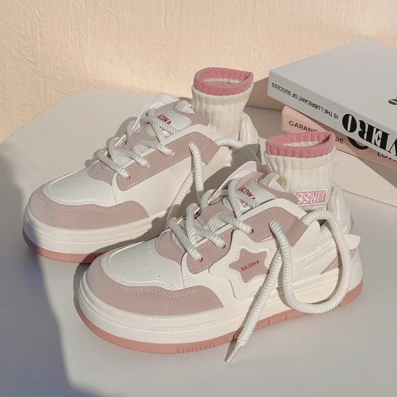 Shen Linsen Anti Slip Wear Resistant Low Top Casual Shoes Women's Beige Pink-1