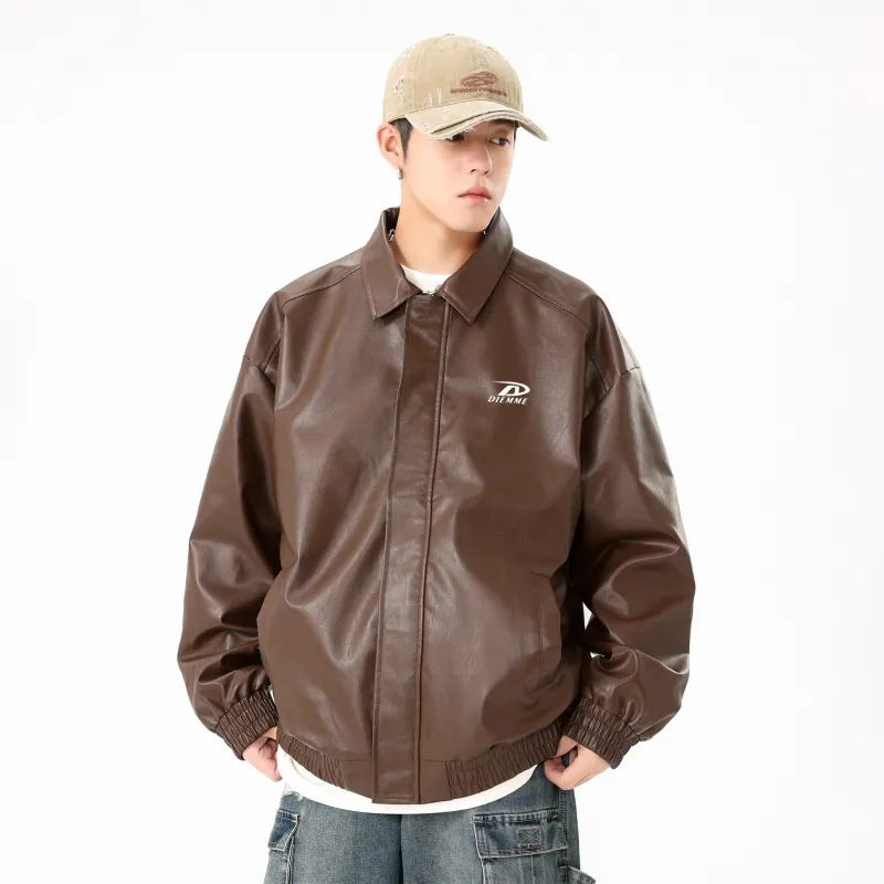 DIEMME Leather Jacket Unisex Brown-2
