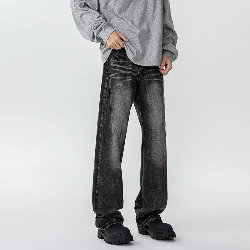 MASGLO Jeans Unisex Black Gray-5