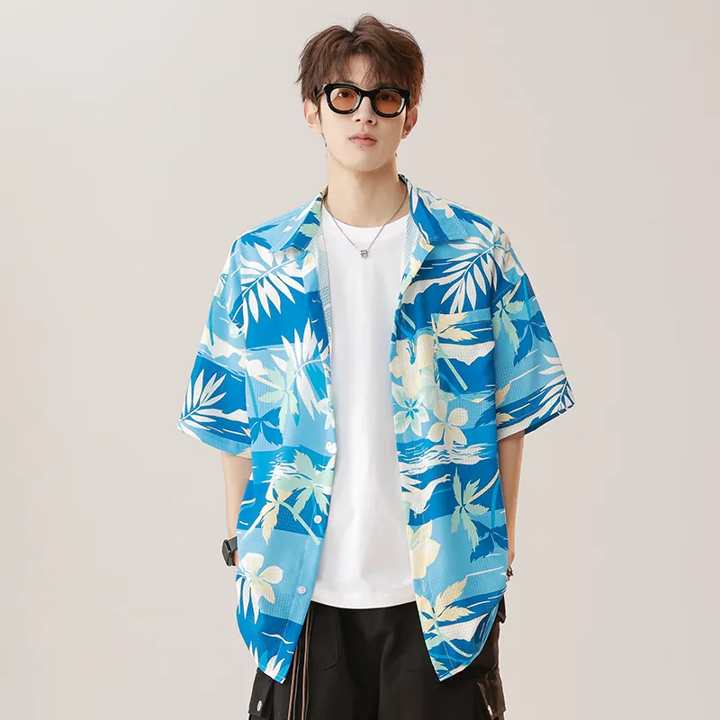 MASGLO Shirt Unisex Hawaiian Blue-3