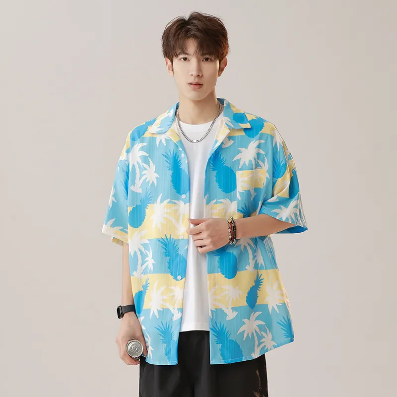MASGLO Shirt Unisex Hawaiian Blue-4