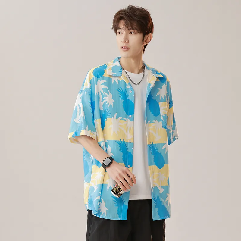 MASGLO Shirt Unisex Hawaiian Blue-3