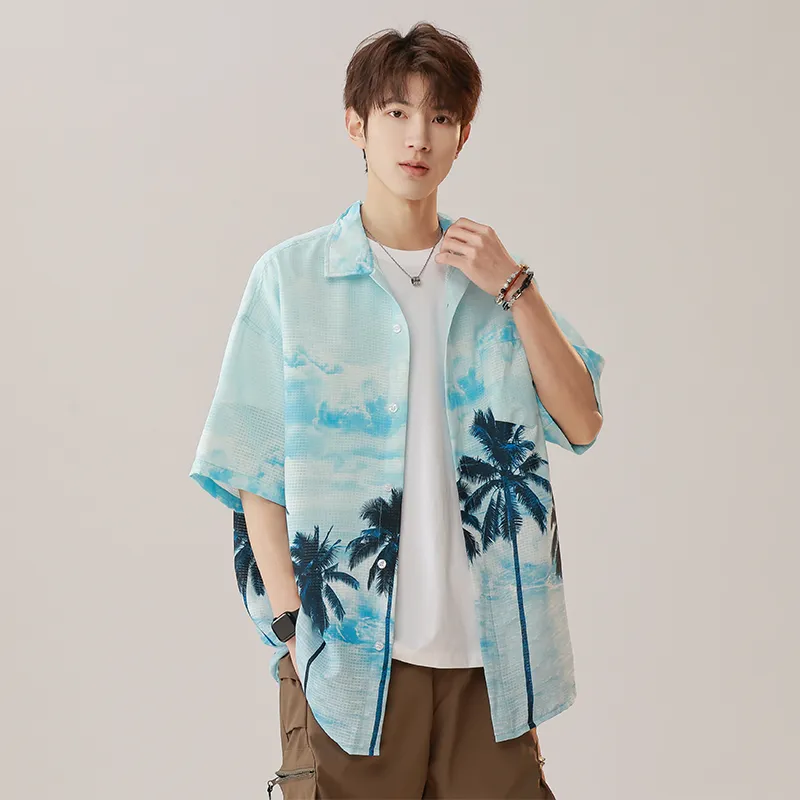 MASGLO Shirt Unisex Hawaiian Blue-3