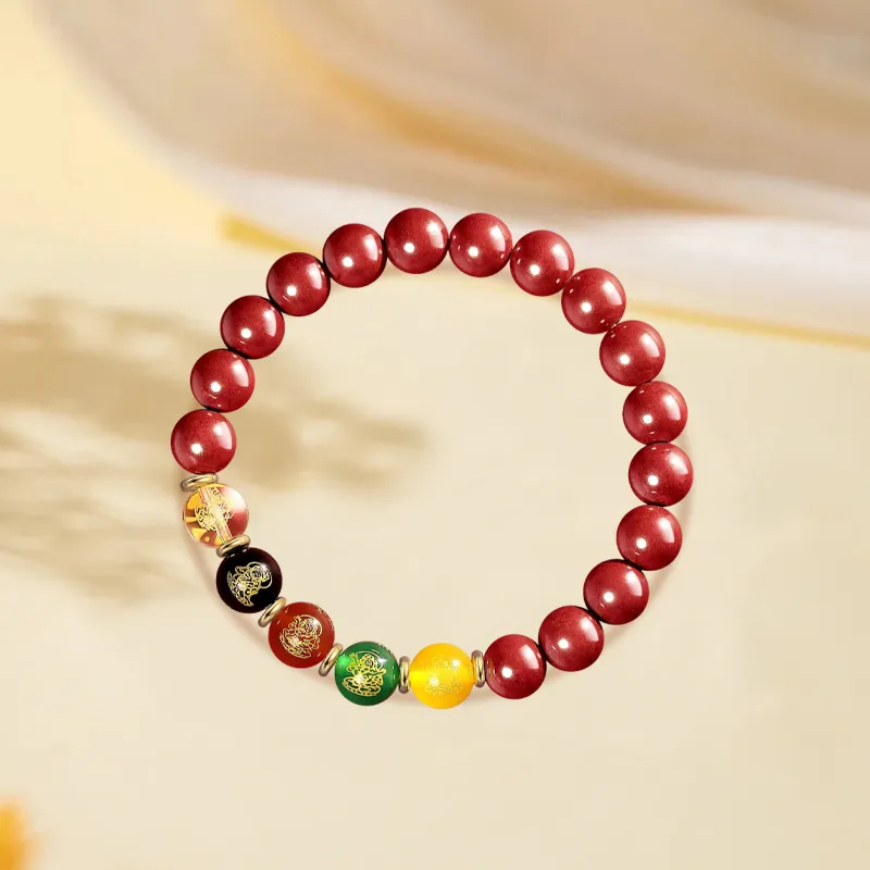 Kim Ka Fook Synthetic/Artificial Cinnabar Bracelets Unisex-2