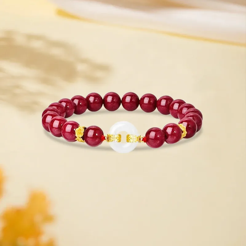Kim Ka Fook Reconstructed Cinnabar Bracelets Unisex-2