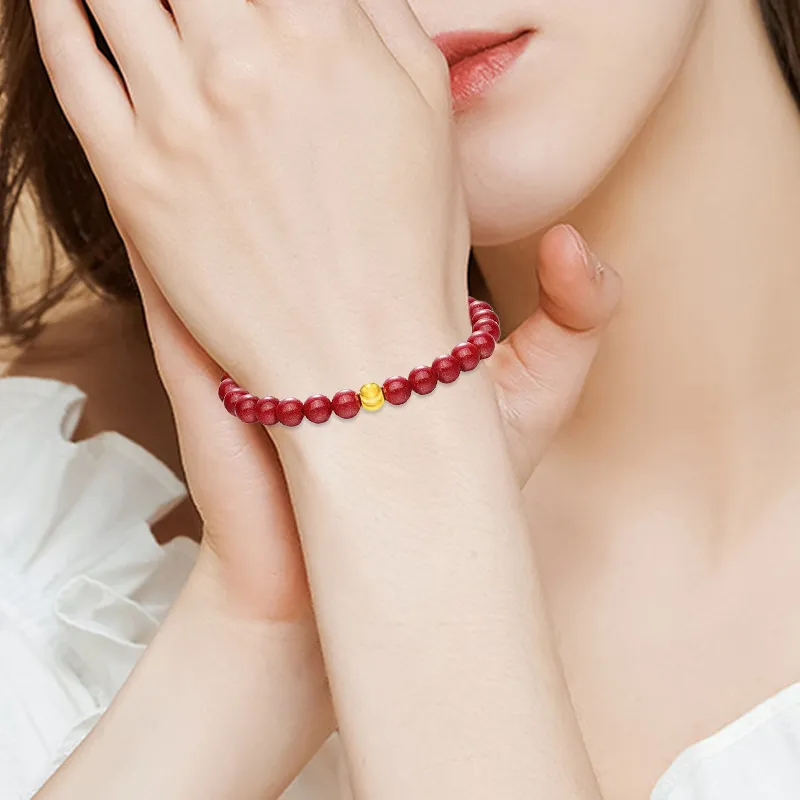 Kim Ka Fook Reconstructed Cinnabar Bracelets Unisex-1