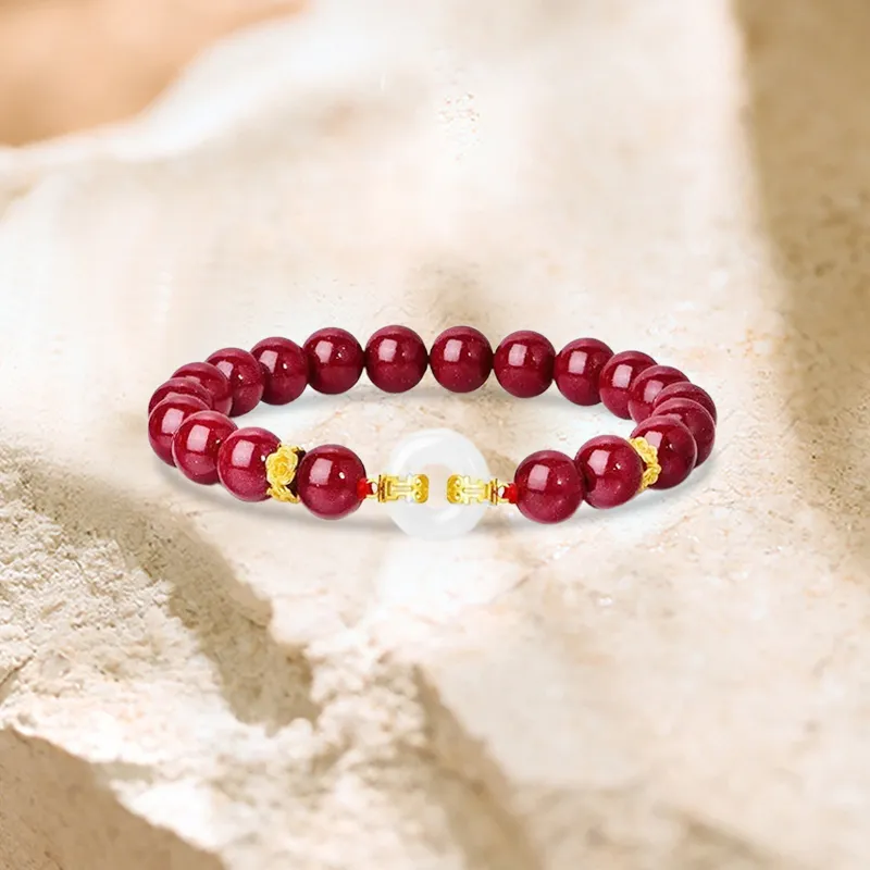 Kim Ka Fook Reconstructed Cinnabar Bracelets Unisex-4