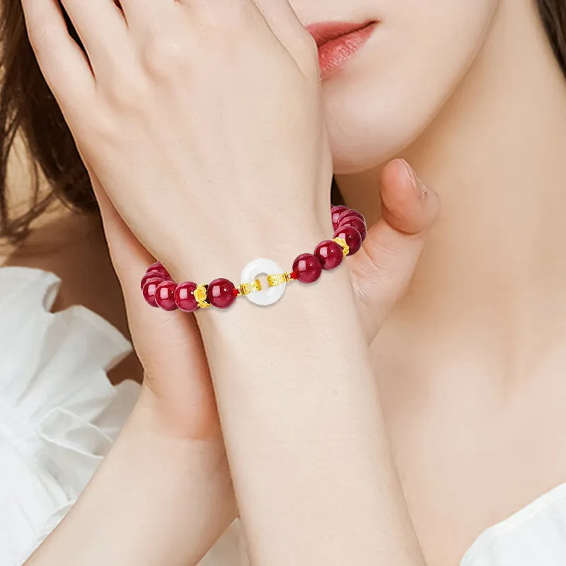 Kim Ka Fook Reconstructed Cinnabar Bracelets Unisex-1