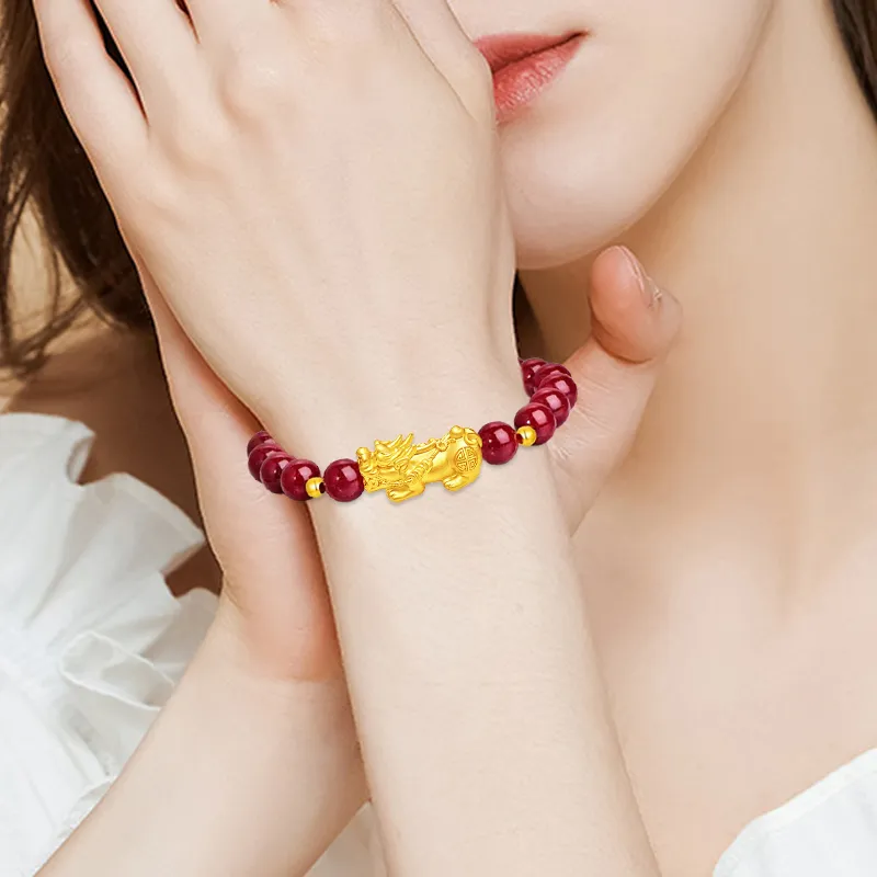 Kim Ka Fook Reconstructed Cinnabar Bracelets Unisex-1