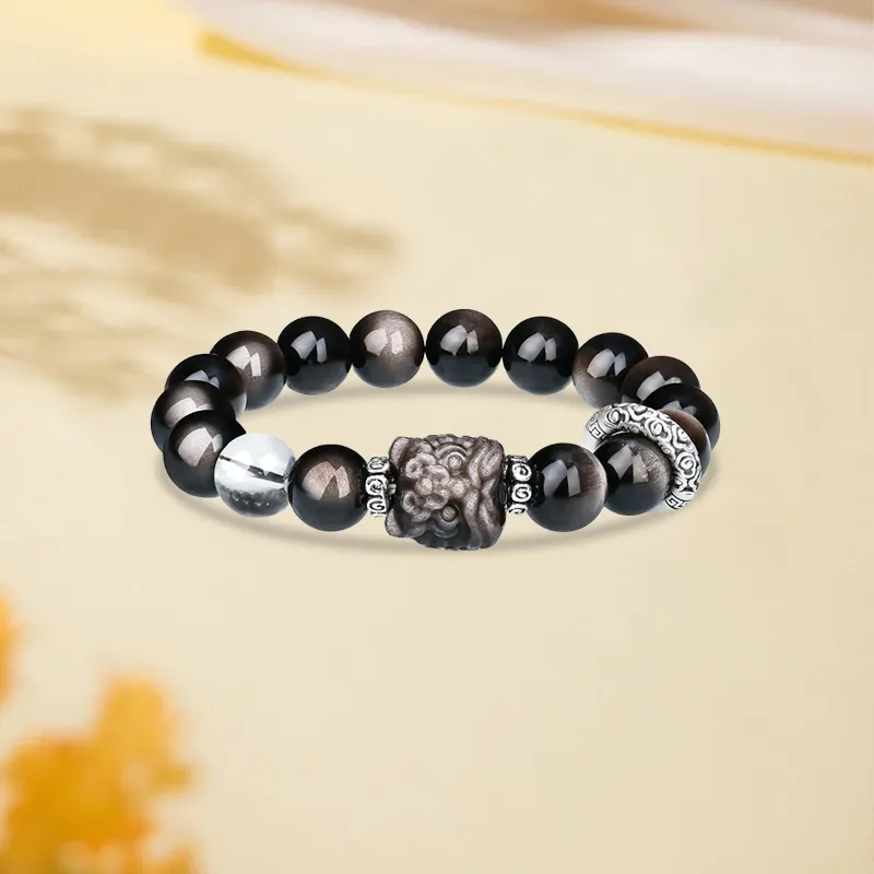 Kim Ka Fook Obsidian Jade Bracelets Unisex-2