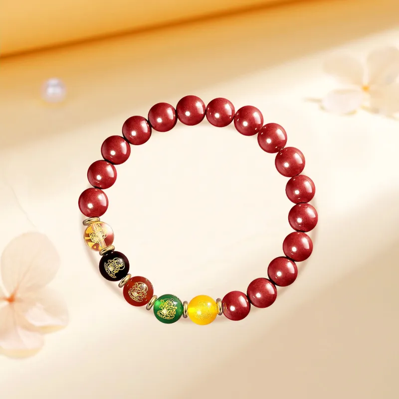Kim Ka Fook Synthetic/Artificial Cinnabar Bracelets Unisex-1