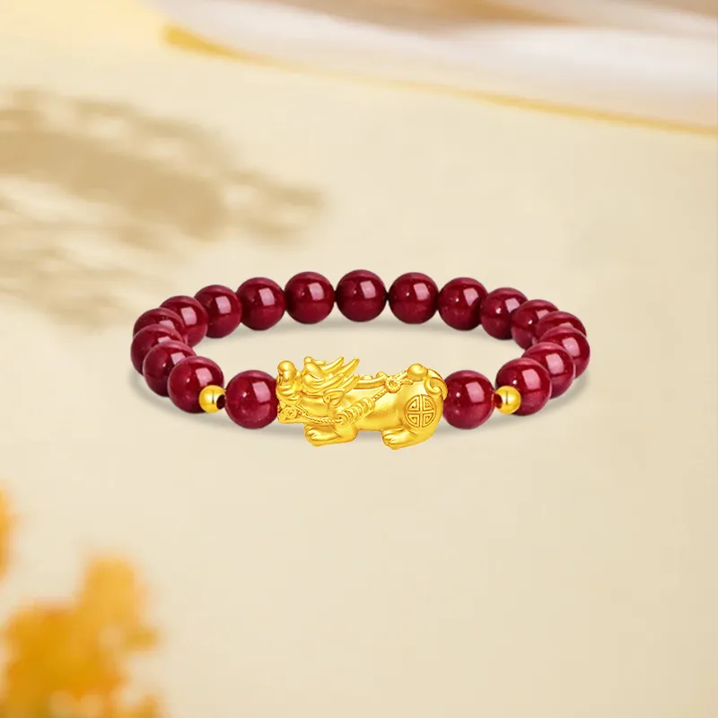 Kim Ka Fook Reconstructed Cinnabar Bracelets Unisex-3