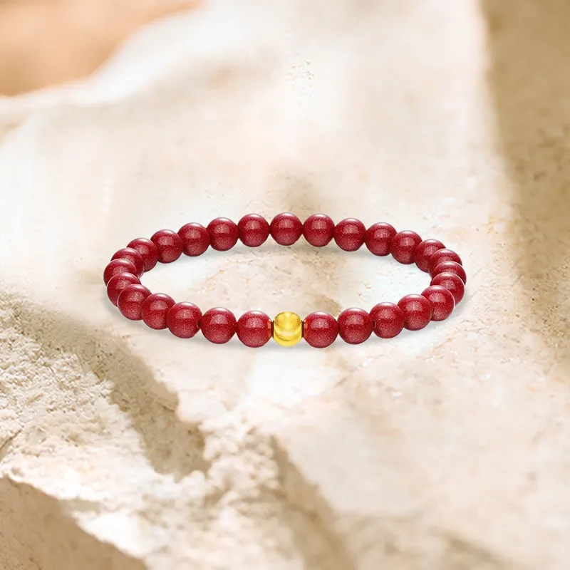 Kim Ka Fook Reconstructed Cinnabar Bracelets Unisex-4
