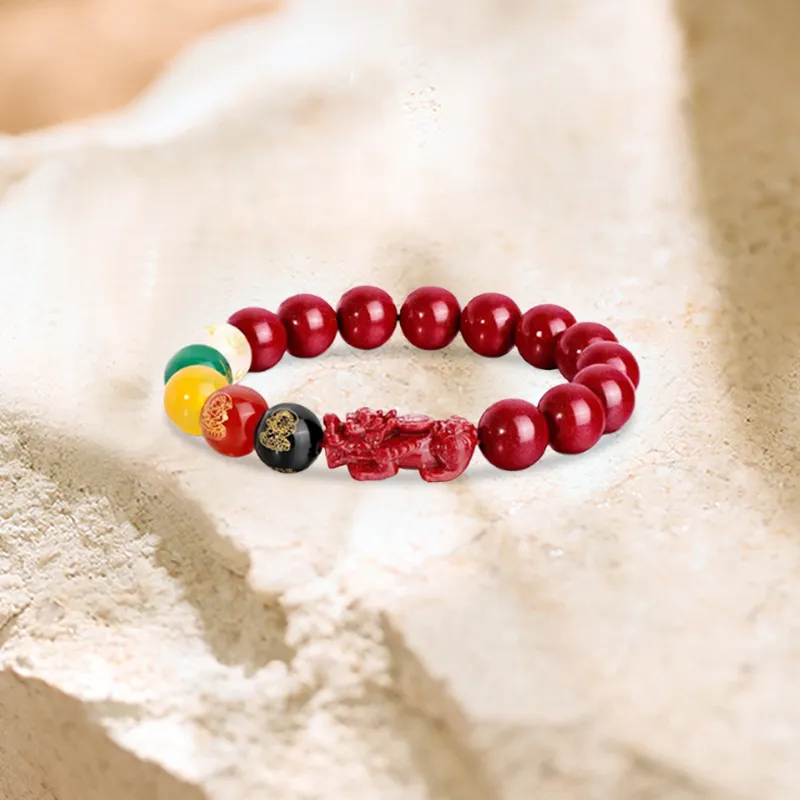 Kim Ka Fook Reconstructed Cinnabar Bracelets Unisex-4