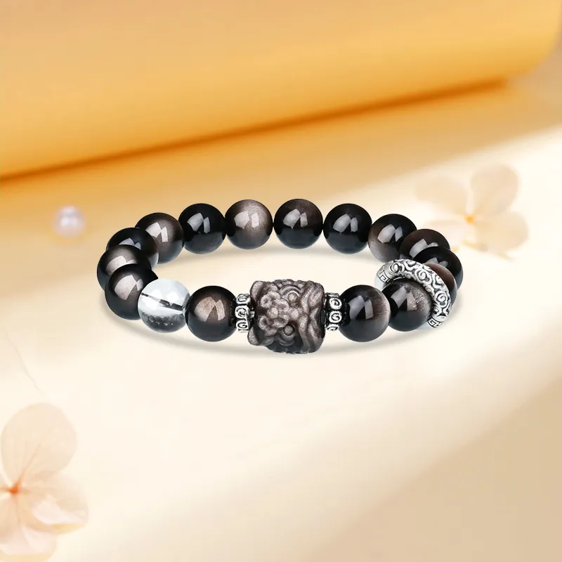 Kim Ka Fook Obsidian Jade Bracelets Unisex-3