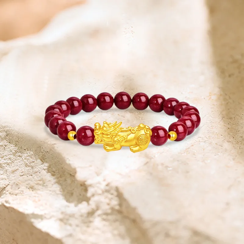 Kim Ka Fook Reconstructed Cinnabar Bracelets Unisex-2