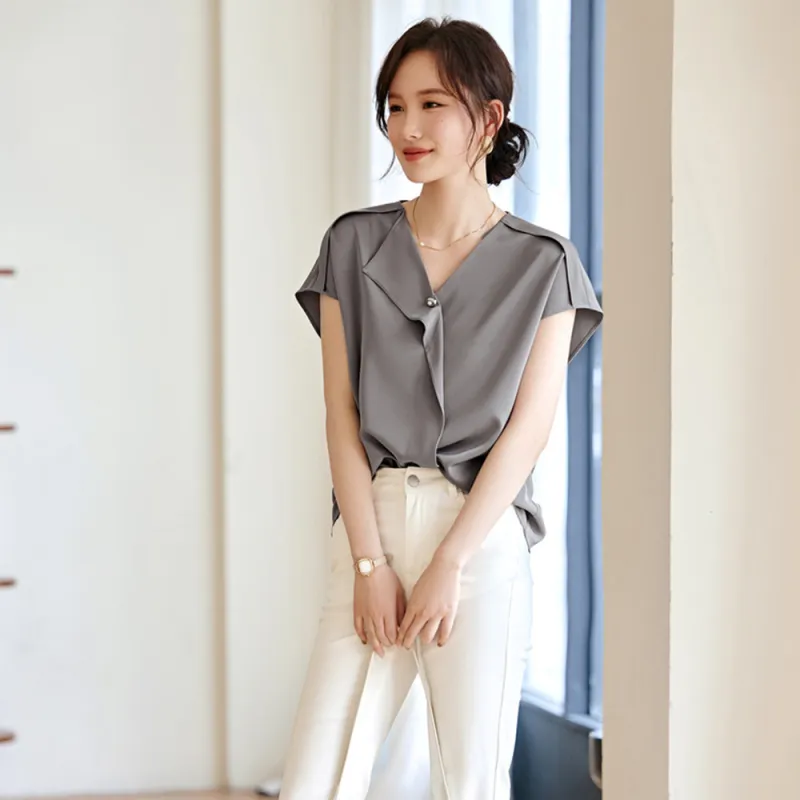 Ning Cai Yuer Shirts Women's Gray-3