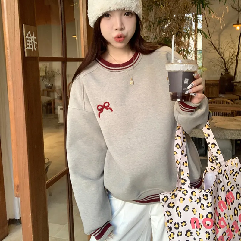 Ning Cai Yuer Sweatshirt Women's Gray-7