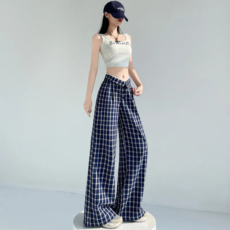 Ning Cai Yuer Casual Pants Women's Blue-4