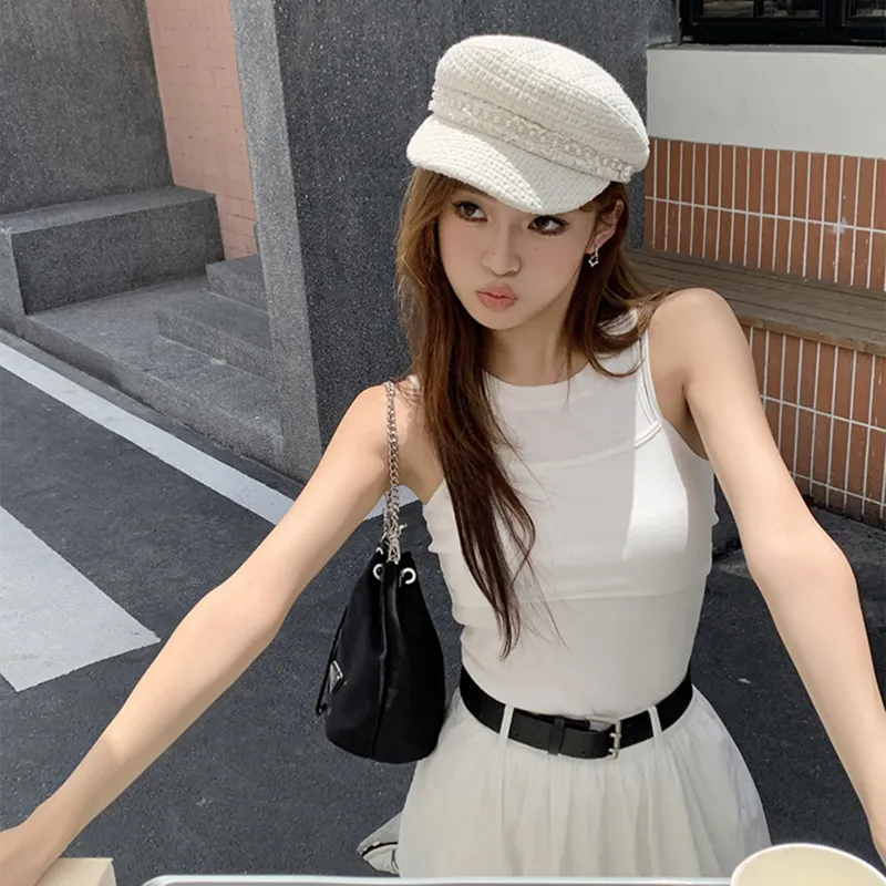 Ning Cai Yuer Tank Tops Women's White-3